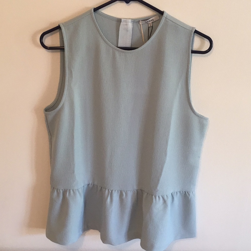 GANNI drop peplum blouse